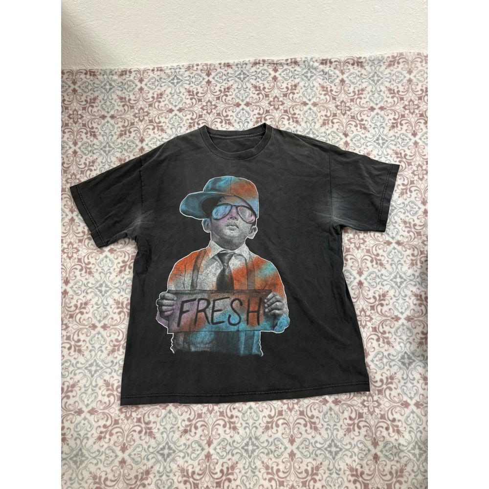 Fresh Graphic T-Shirt Faded Black Streetwear Short Sleeve Tee Mens XL